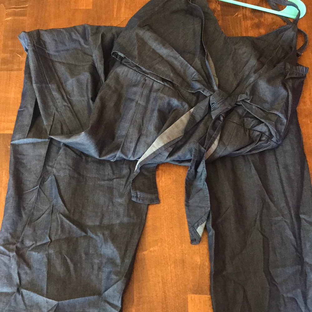 Denim like pant romper